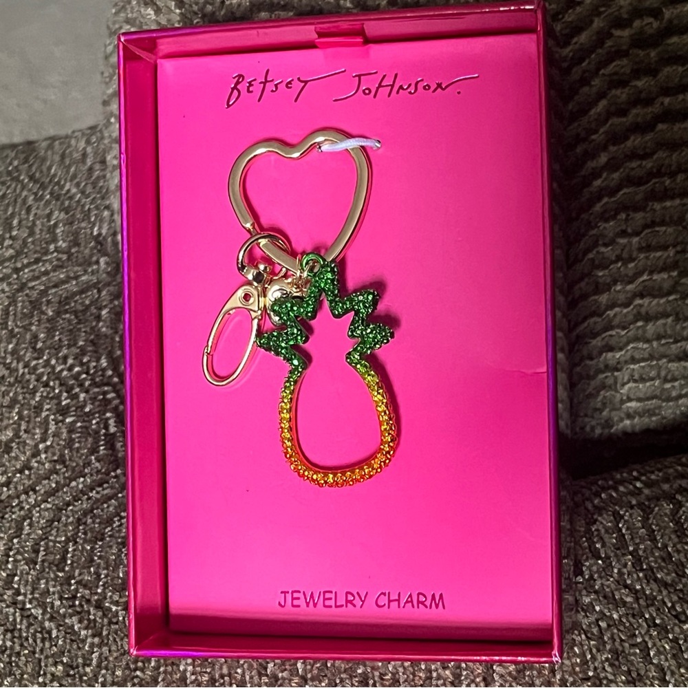 Betsey Johnson Pineapple Keychain Charm